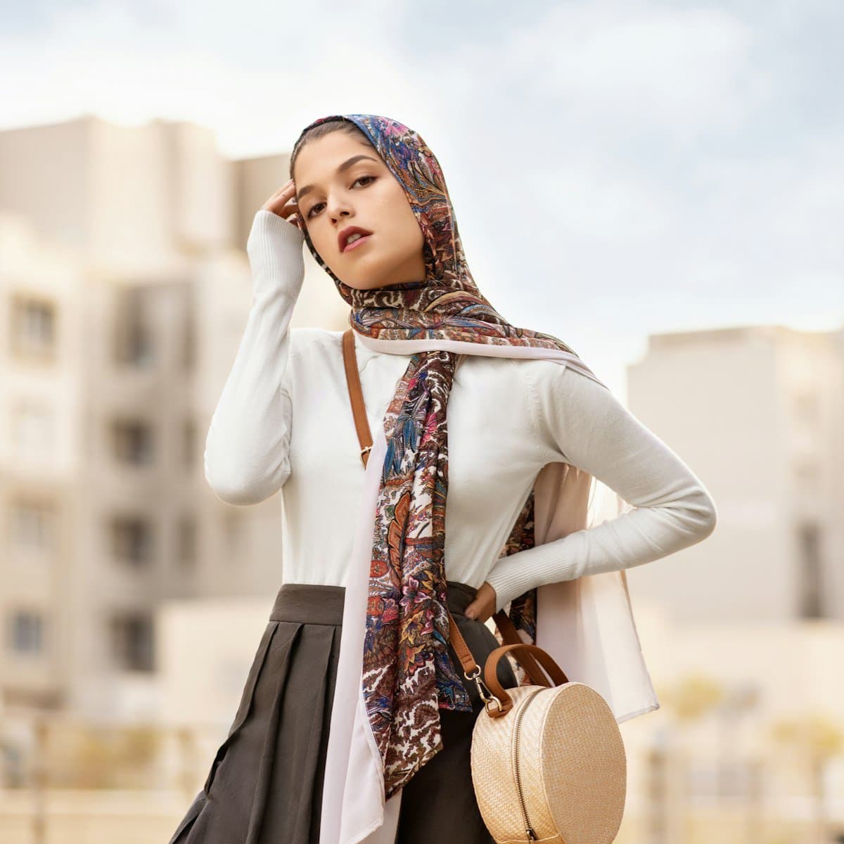 Satin Hijab — Pearl